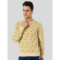 Park Avenue Yellow Slim Fit Printed Sweatshirt-picture-21
