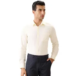 Park Avenue Yellow Slim Fit Self Design Formal Shirt-picture-16