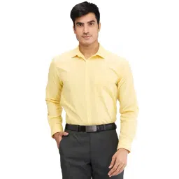 Park Avenue Yellow Slim Fit Self Pattern Shirt-picture-10