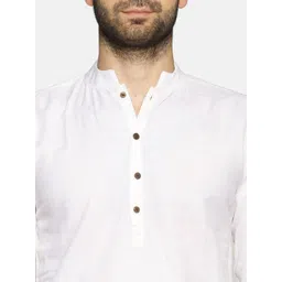 PAROKSH Men Thread Work White Romance Khadi Handloom Kurta image 2