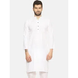 PAROKSH Men Thread Work White Romance Khadi Handloom Kurta image 1