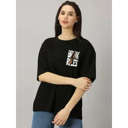 Parona Women Printed Drop-Shoulder Sleeves Pockets T-shirt-picture-41