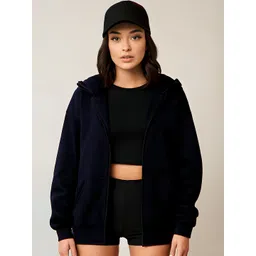 Parona Women Solid Long Sleeves Hooded Front Open Sweatshirt-picture-37