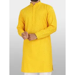 Parrth Enterprisess Men Embellished Thread Work Handloom Kurta-picture-12
