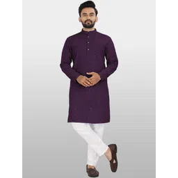 Parrth Enterprisess Men Embellished Thread Work Handloom Kurta-picture-33