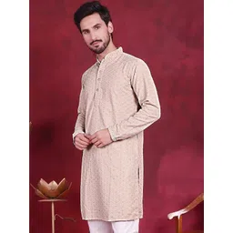 Parrth Enterprisess Men Embroidered Flared Sleeves Thread Work Handloom Kurta-picture-33