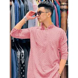 Parrth Enterprisess Men Embroidered Handloom Kurta-picture-27