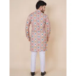 Parrth Enterprisess Men Embroidered Mirror Work Handloom Kurta image 4