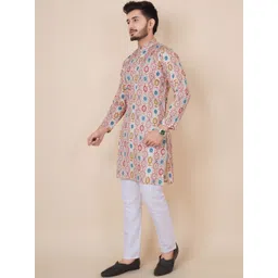 Parrth Enterprisess Men Embroidered Mirror Work Handloom Kurta image 5