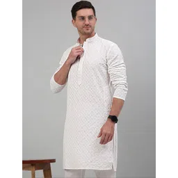Parrth Enterprisess Men Embroidered Regular Chikankari Kurta with Pyjamas-picture-36