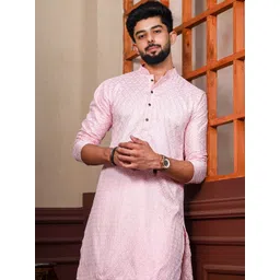 Parrth Enterprisess Men Embroidered Regular Kurta with Pyjamas-picture-28