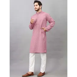 Parrth Enterprisess Men Embroidered Thread Work Handloom Kurta image 3