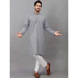 Parrth Enterprisess Men Embroidered Thread Work Handloom Pathani Kurta-picture-32