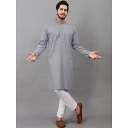 Parrth Enterprisess Men Ethnic Motifs Regular Sequinned Kurta with Pyjamas-picture-16