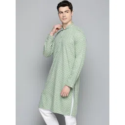 Parrth Enterprisess Men Geometric Embroidered Thread Work Handloom Kurta-picture-25