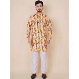 Parrth Enterprisess Men Printed Regular Kurta with Pyjamas-picture-42