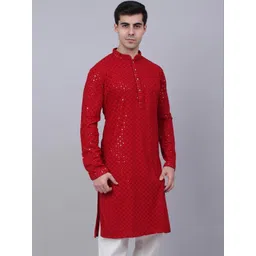 Parrth Enterprisess Men Regular Sequinned Kurta with Pyjamas image 1