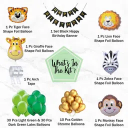 party midlinkerz Solid Jungle Theme Animal Face Balloons for Birthday Party Kids Decorations Balloon image 2