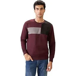 Parx Men Full Sleeve Regular Fit Cut & Sew Pattern Cotton Polyester Blend Round Neck Round Neck Casual Sweatshirt-picture-11