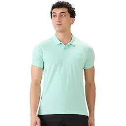 Men Regular Fit Solid Pattern Cotton Polyester Blend Half Sleeve Polo Neck Casual T-Shirt-image-43