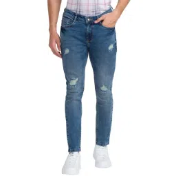 Parx Blue Skinny Fit Distressed Jeans-picture-42