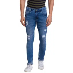 Parx Blue Skinny Fit Distressed Jeans-picture-35