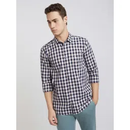 Parx Blue Slim Fit Check Shirt-picture-40