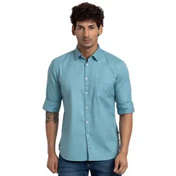Parx Blue Slim Fit Shirt-picture-32