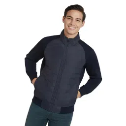 Parx Dark Blue Cotton Blend Regular Fit Sweatshirt-picture-13