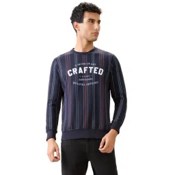 Parx Dark Blue Cotton Blend Regular Fit Sweatshirt-picture-42