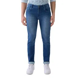Parx Dark Blue Cotton Slim Fit Jeans-picture-38