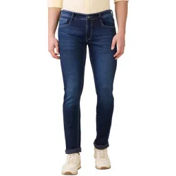 Parx Dark Blue Cotton Slim Fit Jeans-picture-43