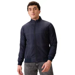 Parx Dark Blue Polyester Regular Fit Long Sleeves Jacket-picture-40