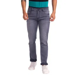 Parx Grey Lightly Washed Slim Fit Jeans-picture-25