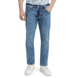 Parx Medium Blue Cotton Slim Fit Jeans-picture-34