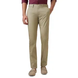 Parx Medium Green Cotton Blend Tapered Fit Trousers-picture-42