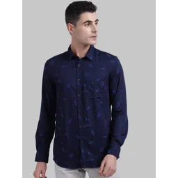 Parx Men Blue Slim Fit Printed Casual Shirt-picture-38