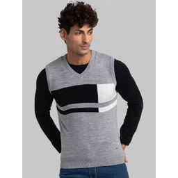 Parx Men Colourblocked Sweater Vest-picture-24