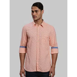 Parx Men Cutaway Collar Conversational Printed Cotton Slim Fit Casual Shirt-picture-17