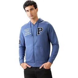 Parx Men Full Sleeve Regular Fit Graphic Pattern Cotton Polyester Blend Full Zip Hooded Full Zip Hooded Casual Sweatshirt-picture-12