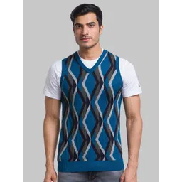 Parx Men Printed Acrylic Sweater Vest-picture-23