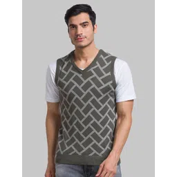 Parx Men Printed Pullover Acrylic Sweater Vest-picture-40