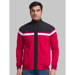 Parx Men Red Colourblocked Sweatshirt-image-16
