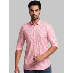 Parx Men Red Slim Fit Printed Casual Shirt-image-4