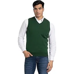 parx Men Regular Fit Solid Pattern Pure Acrylic Sleeveless V Neck Casual Sweater-picture-45
