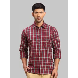 Parx Men Slim Fit Checked Cotton Casual Shirt-image-22