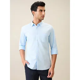 Parx Men Slim Fit Solid Spread Collar Pure Cotton Casual Shirt-picture-15