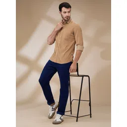 Parx Men Spread Collar Solid Cotton Slim Fit Casual Shirt image 5