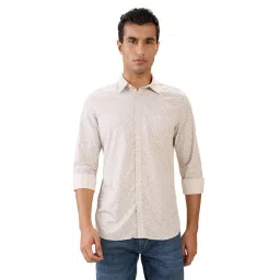 Parx Orange Cotton Slim Fit Printed Casual Shirt-picture-20