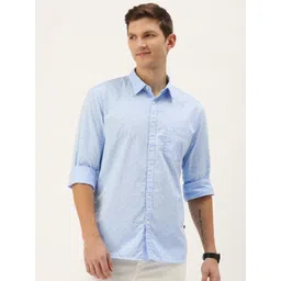 Parx Pure Cotton Slim Fit Geometric Printed Casual Shirt-picture-11